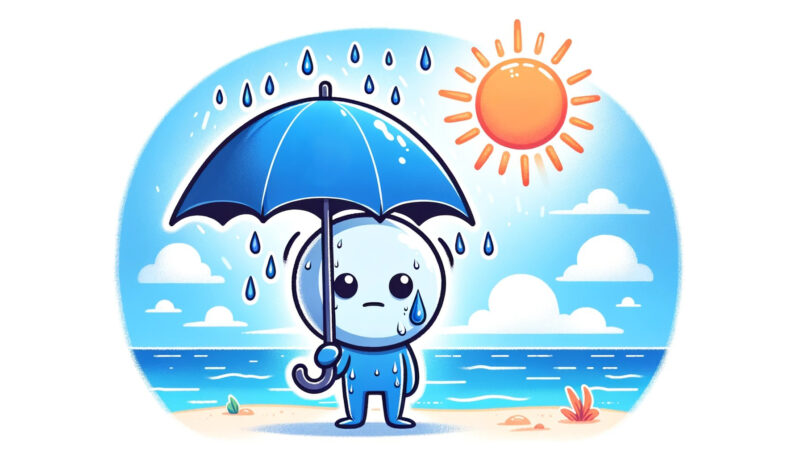 tanning under sun umbrella